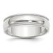 6 mm Sterling Silver Half Round Milgrain Band Polished - Size 5.5