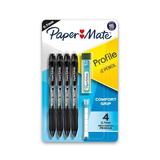 Paper Mate Profile Mech Mechanical Pencil Set 0.7mm #2 Pencil Lead Great for Home School Office Use 4 Pencils 1 Lead Refill Set 5 Erasers