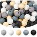 100 Pcs 12mm Silicone Beads DIY Necklace Bracelet Beads Nursing Necklace Accessory(Black White Beige Dim Gray Light Gray)