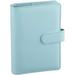 Antner A6 PU Leather Notebook Binder Refillable 6 Ring Binder for A6 Filler Paper Loose Leaf Personal Planner Binder Cover with Magnetic Buckle Mint Blue