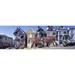 Cars Parked In Front Of Victorian Houses San Francisco California USA Poster Print (18 x 6)