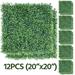 SmileMart 20 x 20 Artificial Greenery Panels (12 Pieces)