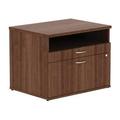 Lorell Walnut Open Shelf File Cabinet Credenza - 2-Drawer 29.5 x 22 x 23.1 - 2 x File Drawer(s)