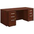 UrbanPro 72 x 30 Shell and Two 3-Drawers Mobile File Cabinet in Cherry