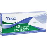 Mead No. 10 Security Envelopes - Business - #10 - 9 1/2 Width x 4 1/8 Length - 20 lb - Gummed - Wove - 40 / Box - White | Bundle of 5 Boxes