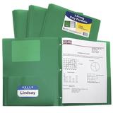 Oxford Green Poly Two Pocket Portfolio with Prongs Pack of 25