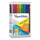 Paper Mate Write Bros Mechanical Pencil 0.7 mm HB (#2) Black Lead Black Barrel with Assorted Clip Colors 24/Pack