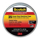 Scotch 35 Vinyl Electrical Color Coding Tape 3 Core 0.75 X 66 Ft Green | Bundle of 5 Rolls