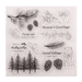 LZBRDY 5.7 by 6.1 Inch Autumn Winter Tree Leaves Branch Pine Cones Bow Clear Rubber Stamps for Card Making Scrapbooking Christmas Wishes Words Silicone Stamps