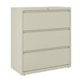 Hirsh 36 Inch Wide 3 Drawer Metal Lateral File Cabinet for Home and Office Holds Letter Legal and A4 Hanging Folders Putty