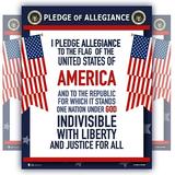 Pledge of Allegiance poster Extra LARGE LAMINATED American flag HUGE print for classroom dÃ©cor chart usa sign 24x30