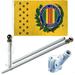 Vietnam Veteran USA 3 x 5 FT Flag + 6 Ft Spinning Tangle Free Pole + Bracket