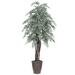 Vickerman 6 ft. Variegated Smilax Executive Everyday Tree in Brown Container Green & White