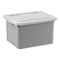 IRIS USA 18 x 10 Plastic File Storage Organizer Box with Snap-Tight Lid Gray