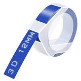 GREENCYCLE 20PK Compatible for Dymo 3D Plastic Embossing Labels 521206 White on Blue Label Tape 12mm 1/2 x 3m 9.8 Use in Organizer Xpress Office Matte II Magazine Maker Motex Label Maker