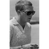 Steve McQueen in profile sport wear and Persol sunglasses 24x36 Poster