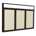 Ghent s Vinyl 48 x 96 3 Door Enclosed Headliner Bulletin Board in Ivory