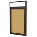 Ghent s Wood 36 x 24 1 Door Enclosed Headliner Bulletin Board in Natural