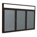 Ghent s Vinyl 36 x 72 3 Door Enclosed Headliner Bulletin Board in Stone