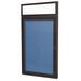 Ghent s Vinyl 36 x 30 1 Door Enclosed Headliner Bulletin Board in Ocean Blue