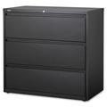 Lorell 3-Drawer Black Lateral Files 42 x 18.6 x 40.3 - 3 x Drawers for File - Letter Legal A4