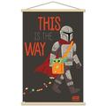 Star Wars: The Mandalorian - Mando Trick Or Treat Wall Poster with Wooden Magnetic Frame 22.375 x 34