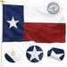 TOPFLAGS State Of Texas TX Flag 5x8 Feet Embroidered Star Sewn Stripes Heavyweight 210D Oxford Nylon Flags Vivid Color Heavy Duty Header Brass Grommets 4 Rows Hemming Texas TX Flag