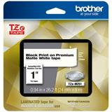 Genuine Brother 1 (24mm) Black on Matte White TZe P-touch Tape for Brother PT-9200PC PT9200PC Label Maker