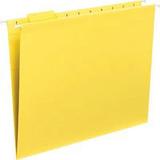Smead Hanging File Folders with Tab Letter - 8 1/2 x 11 Sheet Size - 1/5 Tab Cut - Top Tab Location - Assorted Position Tab Position - 11 pt. Folder Thickness - Yellow - 1.89 oz - 25 / Box