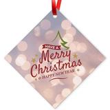 Soul DÃ©cor Christmas Tree Ornaments Decorations Have A Merry Christmas & Happy New Year Ornament Large 3.75 Diamond Metal Ornament Velvet Pouch Included