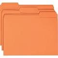 Smead File Folders with Reinforced Tab Letter - 8 1/2 x 11 Sheet Size - 3/4 Expansion - 1/3 Tab Cut - Top Tab Location - Assorted Position Tab Position - 11 pt. Folder Thickness - Orange - 1.09 oz