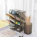Desk Pen Stationery Organizer for Office Studio School Translucent White/Gray Pen Storage Holder High Capacity