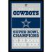 Dallas Cowboys Super Bowl Champions 24.25 x 35.75 Framed Poster