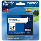 Genuine Brother 3/4 (18mm) Blue on White TZe P-touch Tape for Brother PT-2730 PT2730 Label Maker