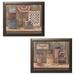 Gango Home Decor Country-Rustic Welcome Old Glory & God Bless America by Pam Britton (Ready to Hang); Two 16x12in Brown Framed Prints