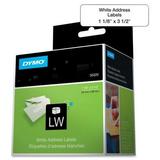 Dymo High-Capacity Address Labels Permanent Adhesive - 1 1/8 Width x 3 1/2 Length - Rectangle - Direct Thermal - White - Paper - 260 / Roll