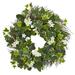 Nearly Natural 20in. Variegated Sage Ivy and Stephanotis Artificial Wreath