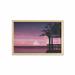 Nature Wall Art with Frame Exotic Scene of Ethnic Pavilion at Abstract Sunset next to Ocean Printed Fabric Poster for Bathroom Living Room 35 x 23 Dried Rose Multicolor by Ambesonne