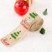 5 Yards Long Christmas Vintage Wired Burlap Ribbon- Christmas Tree Wired Edge Burlap Ribbon for Wrapping Presents or Decorating Banister Tables Chairs (2.4 Inches Wide)