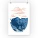 Blue Buffalo - Lantern Press Artwork (12x18 Art Print Wall Decor Travel Poster)