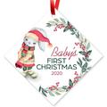 Soul DÃ©cor Christmas Decoration Baby s First Christmas 2020 Ornament Large 3.75 Diamond Metal Ornament Velvet Pouch Included