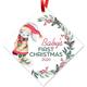 Soul DÃ©cor Christmas Decoration Baby s First Christmas 2020 Ornament Large 3.75 Diamond Metal Ornament Velvet Pouch Included