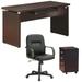 Home Square 3 Piece Set with Desk Mobile File Cabinet & Adjustable Office Chair