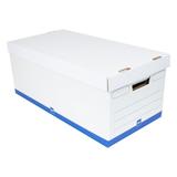 Office DepotÂ® Brand Medium Quick Set Up Corrugated Storage Boxes Letter Size 24 x 12 x 10 60% Recycled White/Blue Pack Of 12