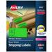 Avery 2 x 4 Neon Shipping Labels with Sure Feed Neon Green Labels for Laser Printers 1 000 Neon Labels (5976)