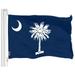 G128 - South Carolina State Flag 3x5 ft Printed Brass Grommets 150D Quality Polyester Flag Indoor/Outdoor - Much Thicker and More Durable Than 100D and 75D Polyester