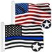 G128 Combo Pack: USA American Flag 3x5 Ft Embroidered Stars & Thin Blue Line Flag 3x5 Ft Embroidered