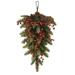 Sugeryy Home Decorations Green Plants Christmas Swag Artificial Flowers Pine Branches Realistic 55Cmx35cm Upside Down Rattan