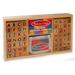 Melissa & Doug Alphabets: Wooden Stamp Set + Free Scratch Art Mini-Pad Bundle [35576]