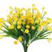 Autmor Artificial Fake Flowers 4Pcs Realistic Plastic Daffodils Flowers Greenery Shrubs Plants Bushes Indoor Outdoor UV Resistant Yellow Hanging Basket Planter Vase Pot Cemetery Decor